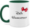 Tasse Tassen 325ml - Aufdruck selbst gestalten - Spardose Wunschtext Schleife I - 325 ml - Dunkelgrün - girlfriend mugs custom mug personalisierte freundin glühweintassen text paartassen