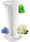 KADAX Vaso per tomba con base, vaso per cimitero, in plastica, per lapide, decorazione per tomba, decorazione per sepoltura, vaso per sepoltura (bianco/alto)
