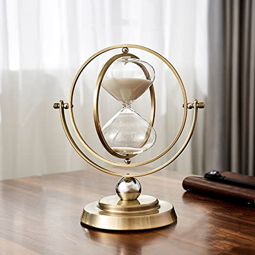 Rétro Globe sablier sablier en métal 30/60 Minutes Temps sablier personnalité Horloge Fournitures pour la Maison Ornements de Bureau, sablier L, sablier 60 Minutes