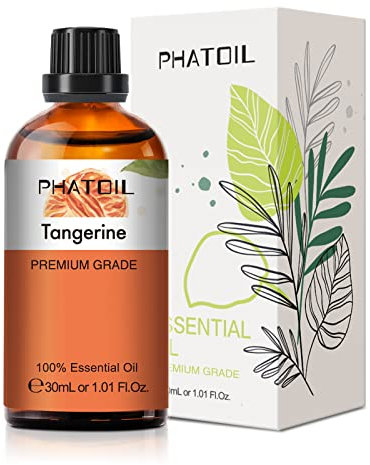 PHATOIL Huiles Essentielles Mandarine 30 ml, Huile de Mandarine Pure Naturelle, Aromathérapie Huile Essentielle pour Diffuseur Humidificateur Brûleur Bougies