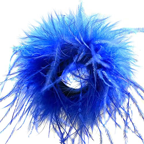 MoreChioce Poignets en Plumes D'Autruche, Bracelet en Plumes D'Autruche Naturelle Bracelet Amovible en Plumes D'autruche Moelleuses pour Costume Féminin Partie Cosplay,Bleu