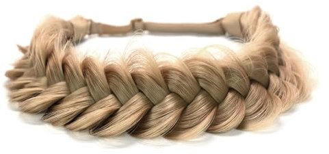 TOECWEGR Extensions Haarband Haarreifen Zopf Geflochten Classic Chunky Wide Plaited Wedding Fluffy Braids Wig Women Girl Beauty Accessory (B-Typ 1)