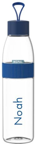 Mepal Trinkflasche Ellipse - Personalisierte Wasserflasche mit Namen - Flasche für Uni, Arbeit, Fitness, Outdoor, Job - Stoßfest, Auslaufsicher - BPA-frei & Spülmaschinenfest - 700 ml - Vivid blue