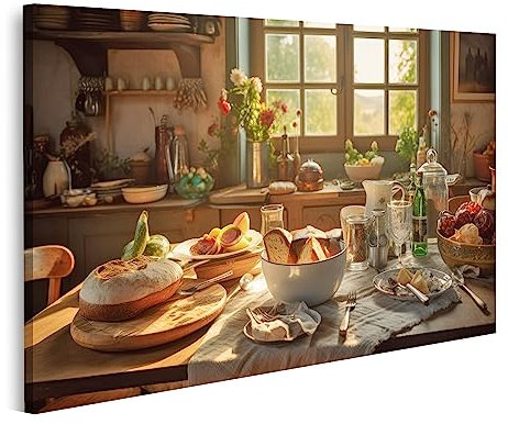 islandburner cuadro sobre lienzo AI vintage cocina francesa escena cuadros cuadros murales póster