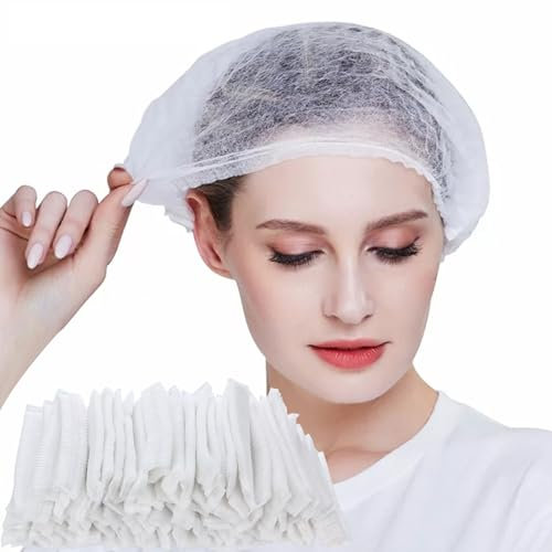 Cuffie Monouso per Capelli,Cuffie Monouso,Copricapelli,Cuffia a Retina usa e Getta per Capelli,Non Tessuto,per Centri Estetici, SPA, Cucine, Ristoranti, Pulizia