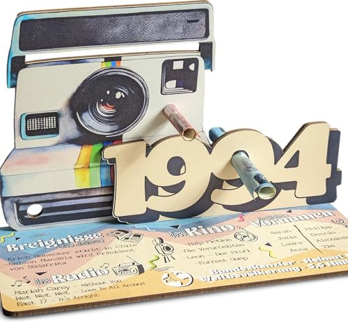 31 Geburtstag - Damals.. 1994 3D-Holzkarte | Geldgeschenke, Geschenk 31., 31 Geburtstag Männer & Frauen, 31. Geburtstag Geldgeschenk, Geburtstagskarte 31, 31 Geburtstag Deko