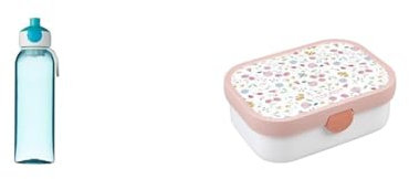Mepal - Wasserflasche Pop-Up Campus - Auslaufsichere Trinkflasche & 107440065243 Brotdose Campus Little Dutch Flowers & Butterflies 750 ml