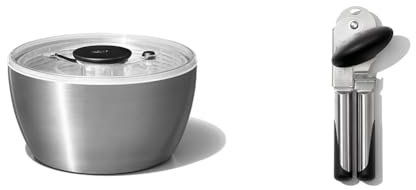 OXO Steel Salad Spinner & Steel Tin Opener