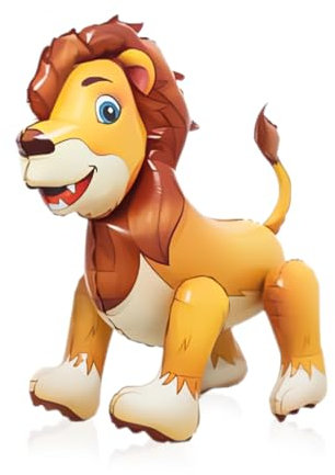 XXL Löwe Folienballon, 3D Luftballons Löwe, Riesenballon Tier, Waldtiere Geburtstag Luftballons, Kindergeburtstag Party Ballon Deko für Jungen Mädchen