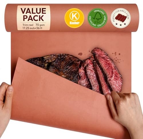 Butcher Paper, Metzgerpapier Pink, BBQ Kraftpapier 45 cm x 11 m - das Original Metzgerpapier für perfekt zubereitete saftige Gerichte - ideal für Langzeitgarung, Smoken und 'Low & Slow' Grillen
