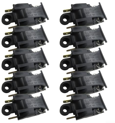 Electric Kettle Switch Thermostat Temperature Control 10 Piece, Black, 13A, 250V