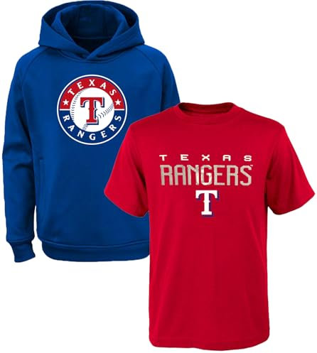 Outerstuff MLB Performance Hoodie & Tee Combo, Team-Variation für Jugendliche (8–20), Texas Rangers, 18-20