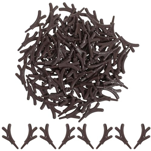 Tofficu Schneemann-Arme zum Basteln, Mini-Rentiergeweih zum Basteln, Kunststoff-Schneemann-Hand-Schneemann-Teile für Weihnachten, Schneemann, Heimdekoration, DIY, Basteln, 100 Stück