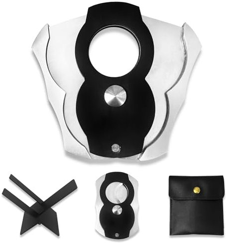 1 piezas Cortador De Puros, Cortapuros, Cuchillo de cigarro, Cortador de Cigarros, Cortador de puros de acero inoxidable, Bolsillo Cortador De Puros, Cigarros para la mayoría de tamaños (negros)