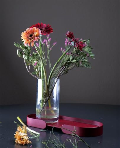 Tablett Outdoor Aluminium wetterfest – Mortimer, kleines Metalltablett, stabil & pflegeleicht, spülmaschinenfest & Kratzfest, für Bad, Küche, Wohnzimmer & Balkon, Made in EU (Purpurrot)