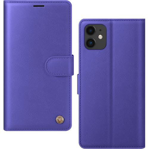 AIMOYU for iPhone 11 Case, Flip Wallet Leather Phone Case with [4 Card Slots] [Kickstand] [RFID Blocking] Magnetic Protective Shockproof Cover for iPhone 11 Phone Case - Lake Blue