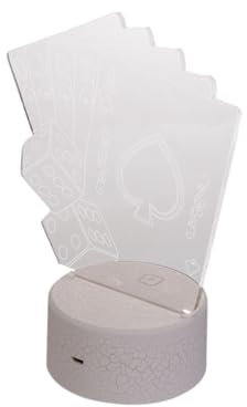 Angoily 3D Licht Poker Illusion Lampe LED Nachtlicht 7 Farben Energiesparend USB Aufladbar für Zuhause Bar und Café