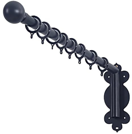 KUANGGE Tringles à Rideaux à 180° pour fenêtres, tringles à Rideaux à Bras pivotant Robustes, présentoir à Rideaux pour Magasin, Cuisine, Salle de Bain,