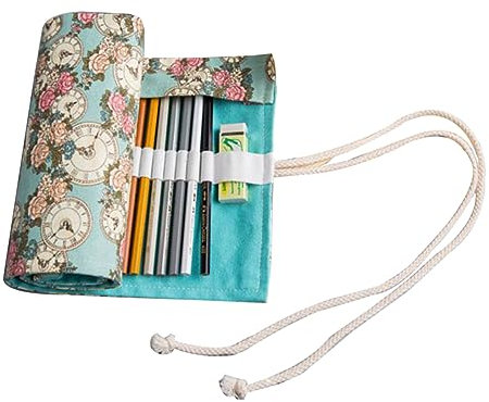 EXCEART Stricken Bleistift Beutel Uhr Rose Muster Bleistift Lagerung Organizer