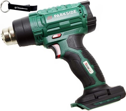 HEADNMORE® Set – 1 pistola ad aria calda PARKSIDE® da 20 V PHLGA 20 + 1 portachiavi HEADNMORE® (senza batteria)