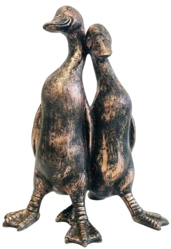 My Square Mile Bronze Duck Garden Ornament Outdoor Sculpture Medium 19cm