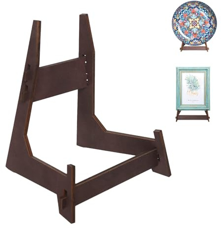 Plate Stands for Display,15.5 Inch Large wooden Plate Holder Display Stands,Frame holder stand for Book, Picture,plaque,Decorative Plate,Photo and Platter, Tabletop Art.Easels for Display(1 Pack )