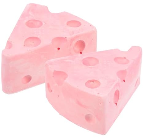 SEWACC 2 Stück Kaninchen Backenstein aus Gips mit Kalzium in Käseform Robust und Hilft Beim Zähne Schleifen Kleintierbedarf Spielzeug für Hamster und Kaninchen