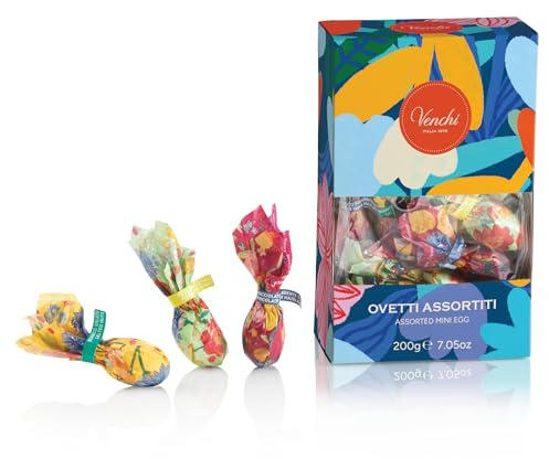 Venchi - Schachtel mit gemischten Schokoladeneiern, 200 Gr, Eier mit ganzen Nüssen und Pistazien, Glutenfrei, Venchi-Frühlingskollektion, Geschenkideen zum Muttertag