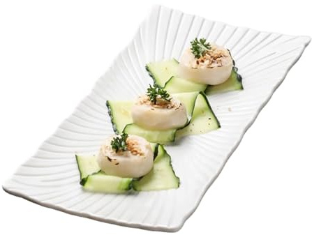 WakiHong 4 Piece Rectangle Serving Platters White Serving Plates