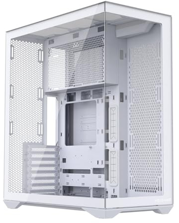 MODECOM Volcano Space XL Full Tower NF Weiß | PC Gaming Gehäuse ATX | Ohne Lüfter für Individuelle Builds | Panorama Glas-Design | Platz für Lange GPU & E-ATX | Modernes Dual-Chamber Computergehäuse