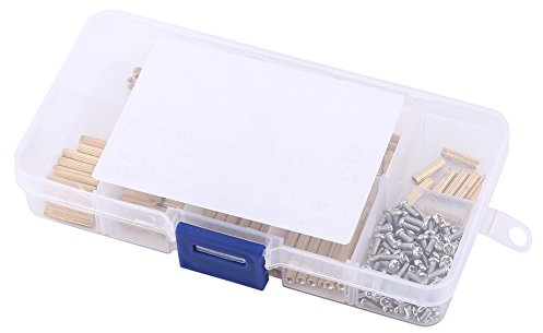 Tissting 270 pezzi kit assortimento standoff femmina femmina M2 ottone e viti, standoff per motherboard PCB, diverse dimensioni, scatola di plastica