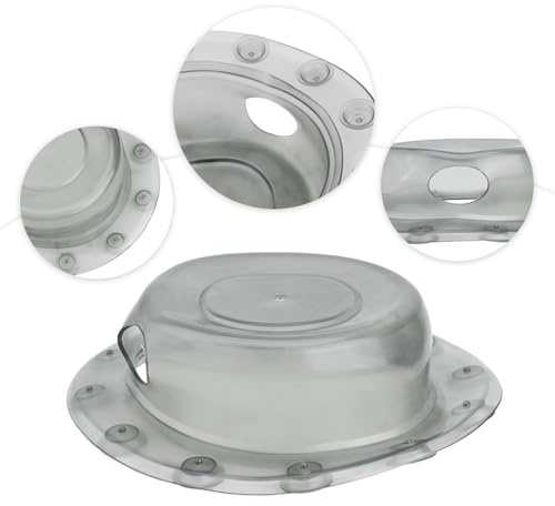 Bouchon de trop-plein pour baignoire, bouchon à ventouse solide pour baignoires standard, PVC gris, 16 x 16 x 5 cm