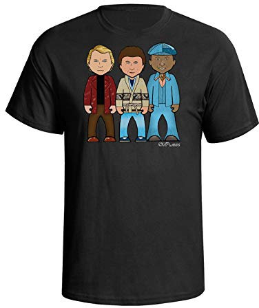 VIPwees, Cool Cops & The Bear, Mens Classic TV Show Caricature Organic Cotton T-Shirt