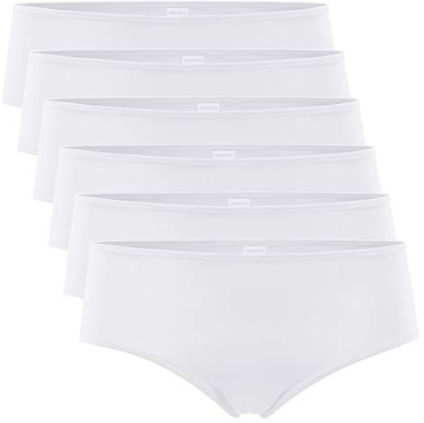 Celodoro Damen Panty Hipster (6er Pack), Unterhose aus Quick Dry-Fasern - Weiß XL