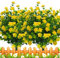 Künstliche Blumen, UV-beständig, Kunststoff, 8 Bündel (gelb)