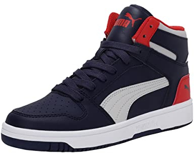 PUMA Rebound Layup SL JR Sneaker, Schwarz-Weißer Löwenzahn, 37 EU, blau