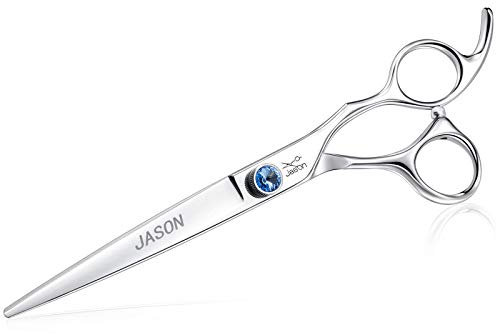 JASON Professionelle Gerade Hundeschere 7 Zoll Diamant Fellschere Haustierschere Fellpflegschere Fellpflege für Hunde Katzen