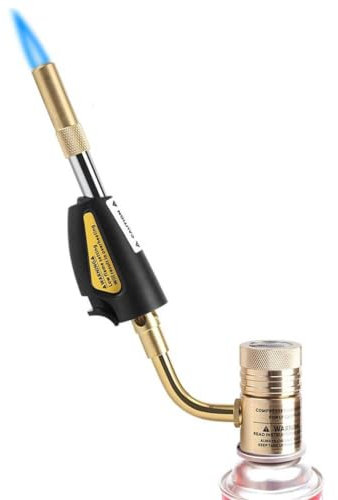 Gas Torch - Welding Brazing and Soldering Propane Self-Igniting Turbo Torch Kit with Tips, Plumbing Guns for Machine Maintenance, BBQ Tool