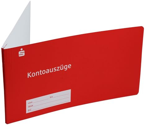 50 x Sparkassen Hefter Kontoauszugshefter für Kontoauszüge, Mappen, Kontoauszugsmappen (rot)