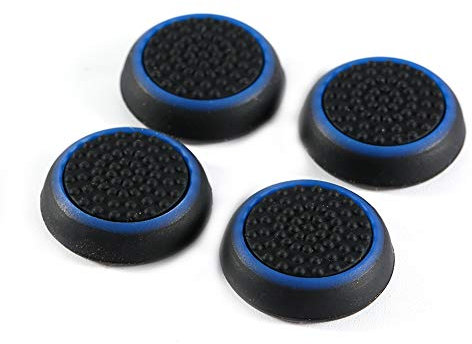 Agatige 4 pièces Remplacement Silicone Pouce poignée bâton analogique Joystick Capuchon pour PS3 PS4 X-Box poignées de contrôleur(Bleu)