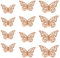 Oblique Unique® 3D Schmetterlinge 12er Set Glänzend Dekoration inkl. Klebepunkte Wandtattoo Wandsticker Wanddeko in Gold oder Silber - Farbe Wählbar (Roségold)
