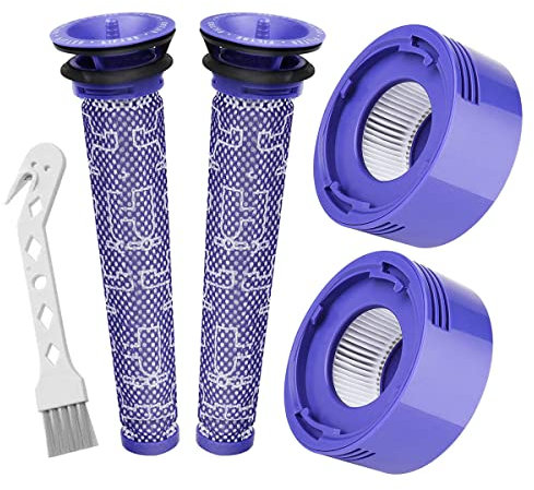 HoHumoca Filtro para Dyson V7 V8 Serie, Filtros de Repuesto Lavables para Aspiradora Dyson V7 V8 Animal Absolute Motorhead, 2pcs Prefiltros 2pcs HEPA Filtro, Reemplazo para DY#965661-01, DY#967478-01