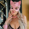 SINSEN Masque sexy en cuir pour femme avec motif chat - Demi-visage - Accessoire de cosplay - Accessoire de déguisement pour Halloween, bal masqué, Mardi Gras - Rose