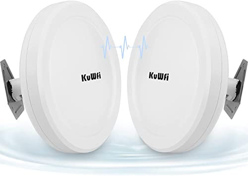 Outdoor Wireless Bridge WLAN Ripetitore KuWFi 900 Mbps WLAN Ponte WLAN Access Point AP Antenna direzionale CPE Kit, 5 km ad alta velocità, larghezza di banda ottimale per intervalli avanzati punti a