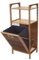Regal mit Wäschekorb HWC-B94AM, Wäschebox Wäschesammler Wäschebehälter Standregal Aufbewahrung, Bambus 95x40x30cm 28l