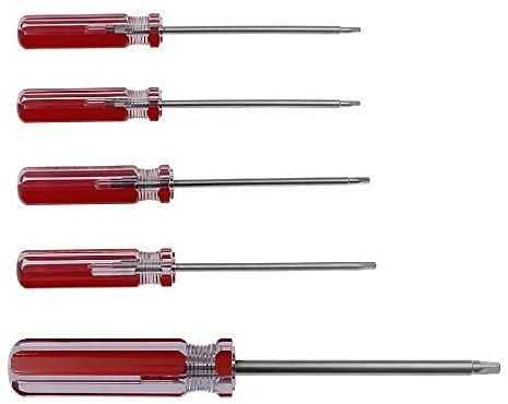 Fongmore Set di 5 cacciaviti magnetici a testa triangolare da 1,8 mm, 2,0 mm, 2,3 mm, 2,7 mm, 4,2 mm, kit di strumenti per cacciaviti per viti triangolari per il fissaggio della batteria dei