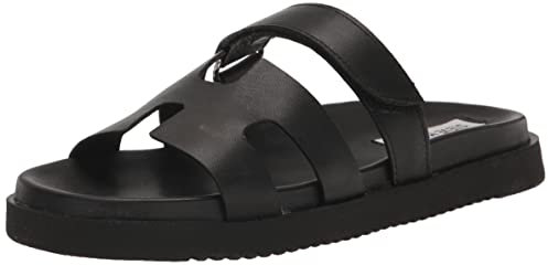 Steve Madden Damen Mayven Schiebe-Sandalen, Schwarz Leder, 40 EU