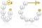 Perlen Creolen Silber 925 Creolen Gold Perlenohrringe Creolen mit Perlen Kleine Perle Ohrringe Stecker Hypoallergen Ohrhänger Runde Perle öhringen Schmuck Geschenke für Frauen Damen Mädchen