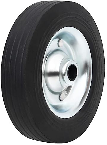 vidaXL Rad, Ersatzrad für Anhänger Stützrad Ø20x5cm, Vollgummirad Stahlfelge, Anhängerstützrad Vollgummi Reifen Komplettrad, Vollgummi Stahl