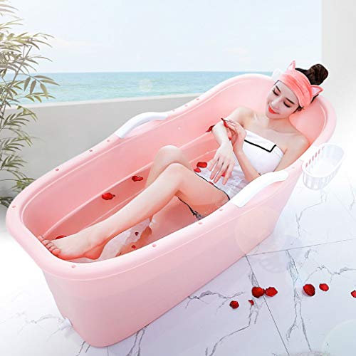 Tragbare Badewanne Erwachsener Ganzkörper-große Badewanne Erwachsenes Badefass Badezimmer Tragbarer Duscheimer Freistehende Ecke Dickerer Kunststoff Einfacher Abfluss Badewanne Einweichen (Size : 1.3m